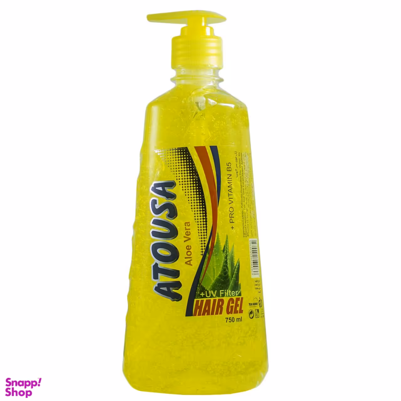 ژل مو آتوسا (Atousa) مدل Aloe vera رنگ زرد حجم 750 میلی‌ لیتر