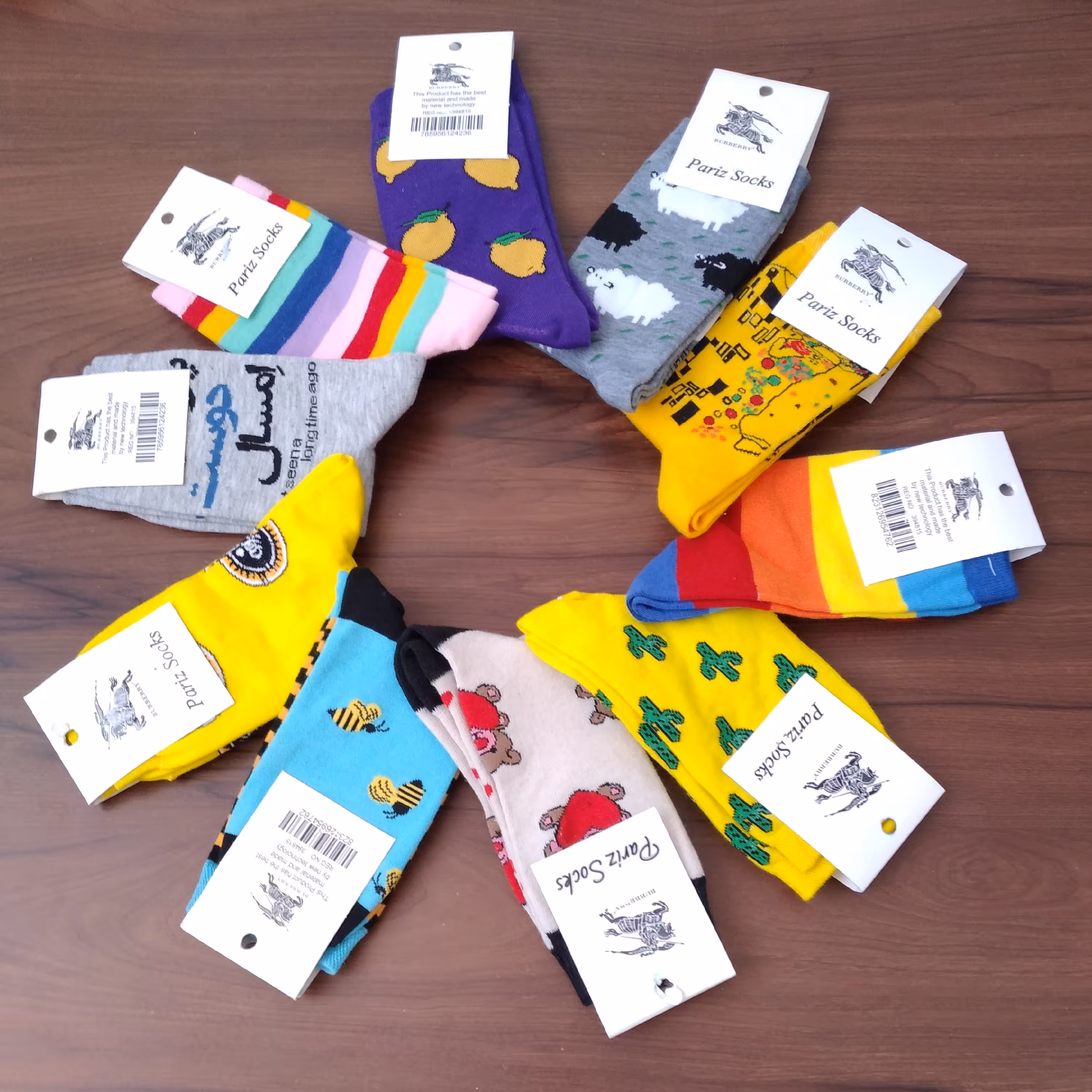 جوراب فانتزی تابه تا و راه راه