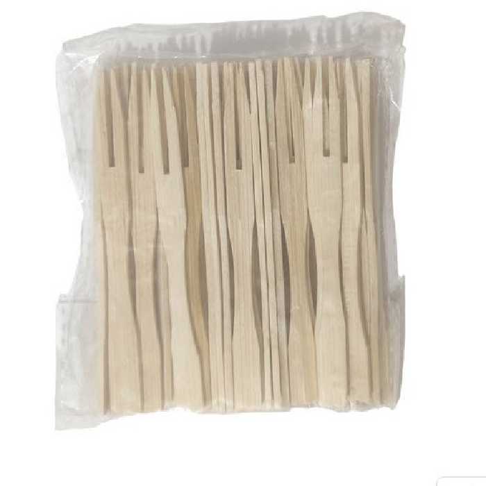 چنگال چوبی زیتون خوری مخصوص سرو زیتون خرما میوه جات ریز بسته 100 عددی 