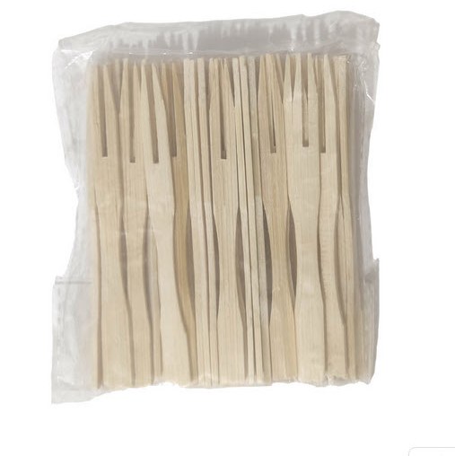 چنگال چوبی زیتون خوری مخصوص سرو زیتون خرما میوه جات ریز بسته 100 عددی