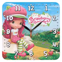 ساعت دیواری دخترانه طرح دختر توت فرنگی