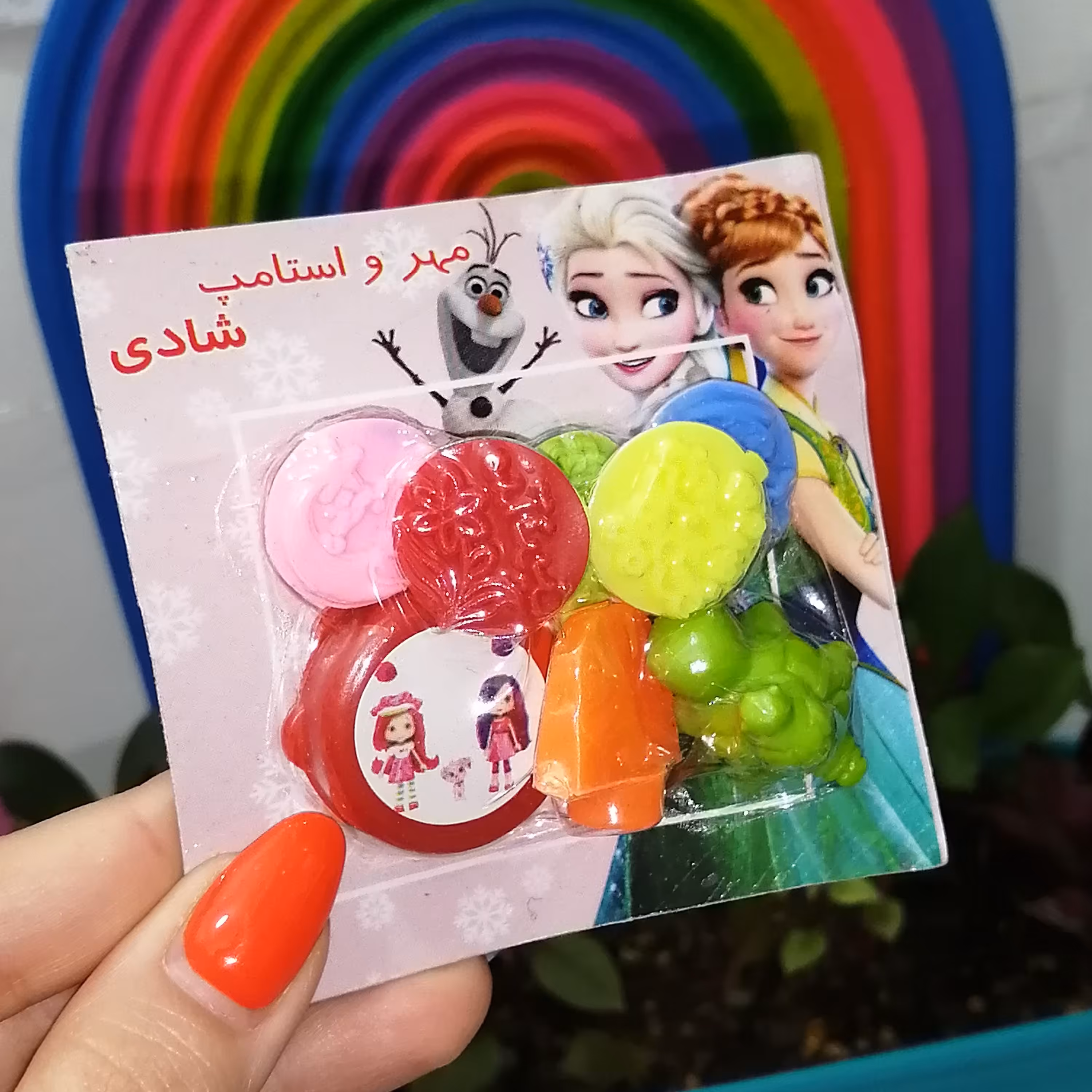 مهر و استامپ جایزه با سرمدادی و تشویقی طرح دختر صورتی توت فرنگی 