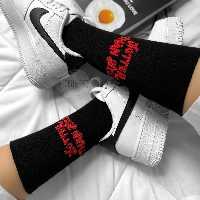 جوراب Hotter than hell ساقدار زمینه مشکی اسپرت نخ پنبه