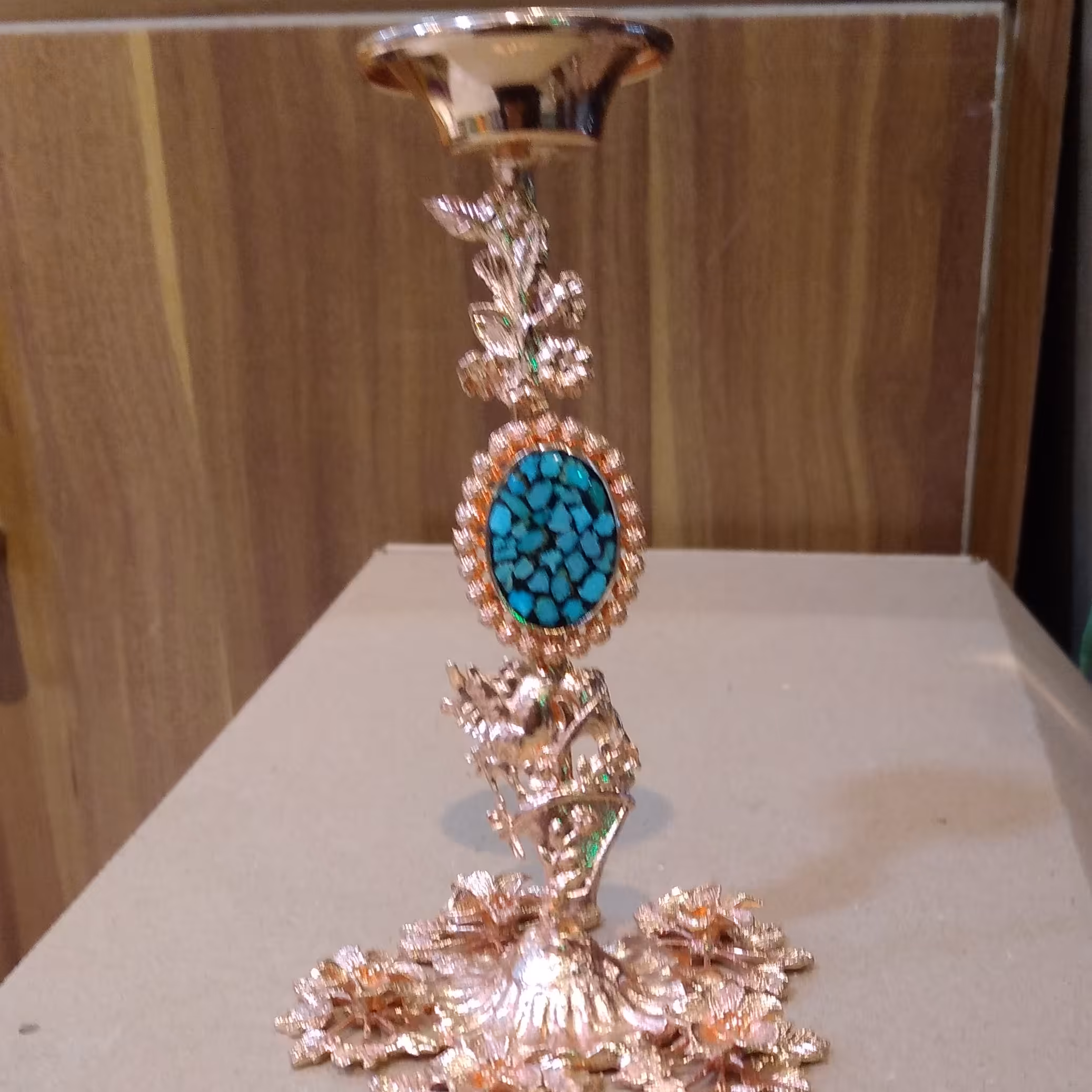 شمعدان مسی فیروزه 