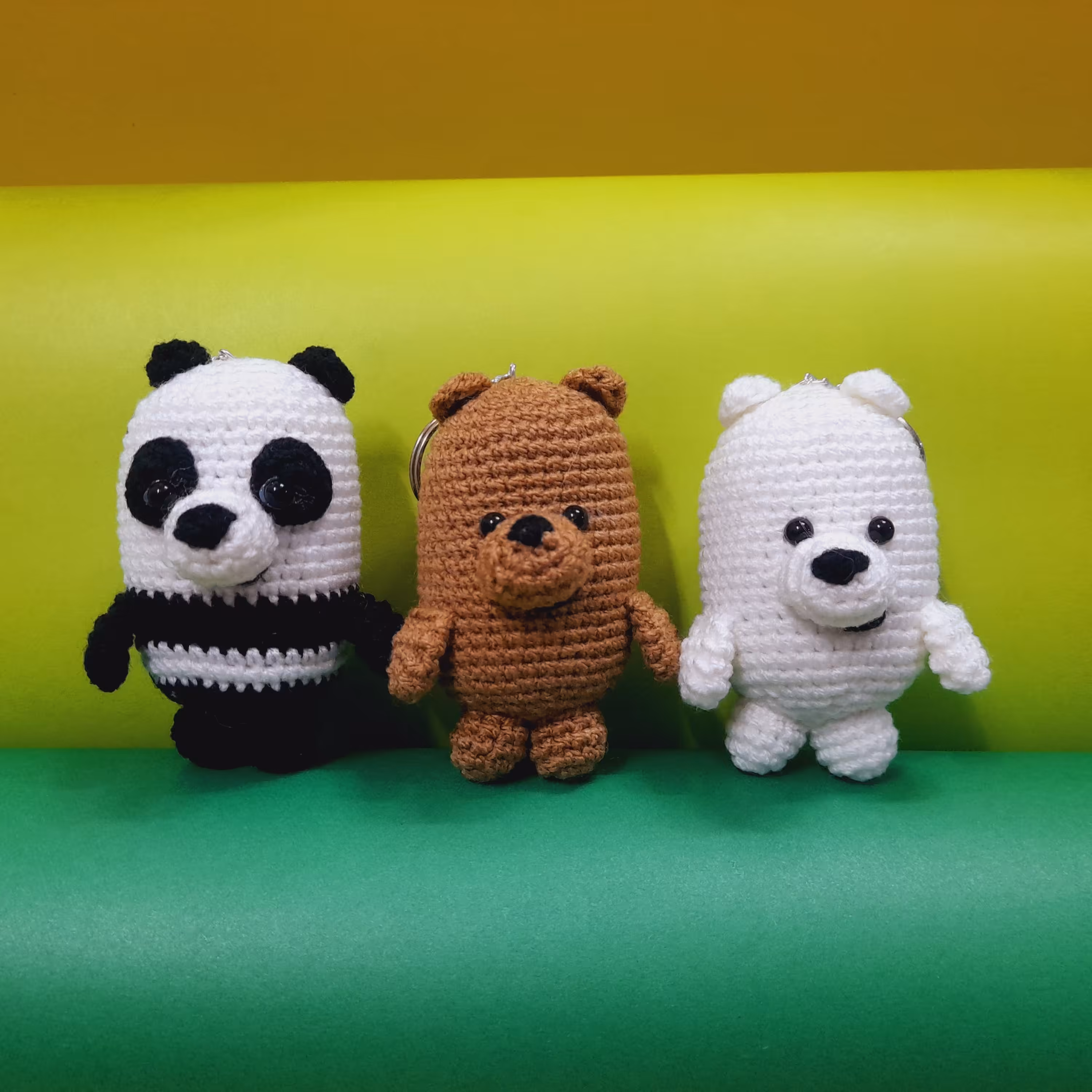جاکلیدی عروسک بافتنی سه خرس کله پوک  (قیمت ذکر شده برای هر عدد میباشد)
