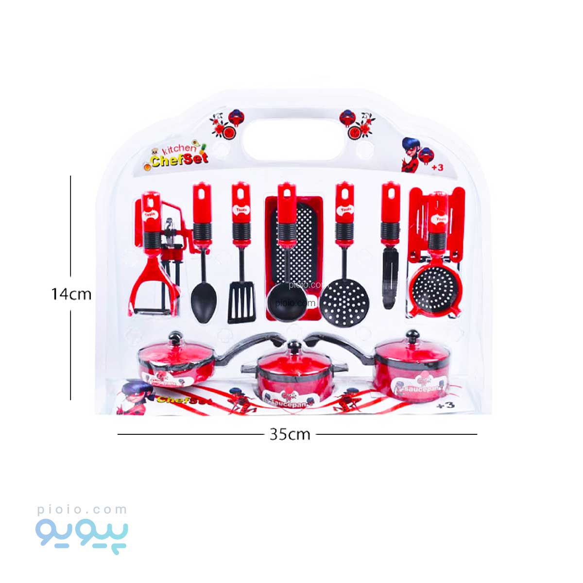 ست آشپزخانه کودک طرح دختر کفشدوزکی تک و عمده