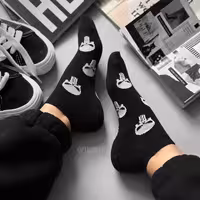 جوراب جمجمه سر مچی نخ پنبه فری سایز