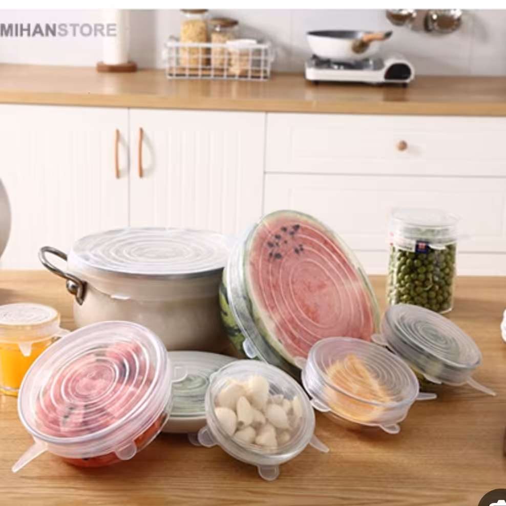 درپوش سیلیکونی ظروف بسته 6عددی