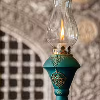 شمعدان رضوان  مزین به نام علی بن موسی الرضا       همراه با شمع