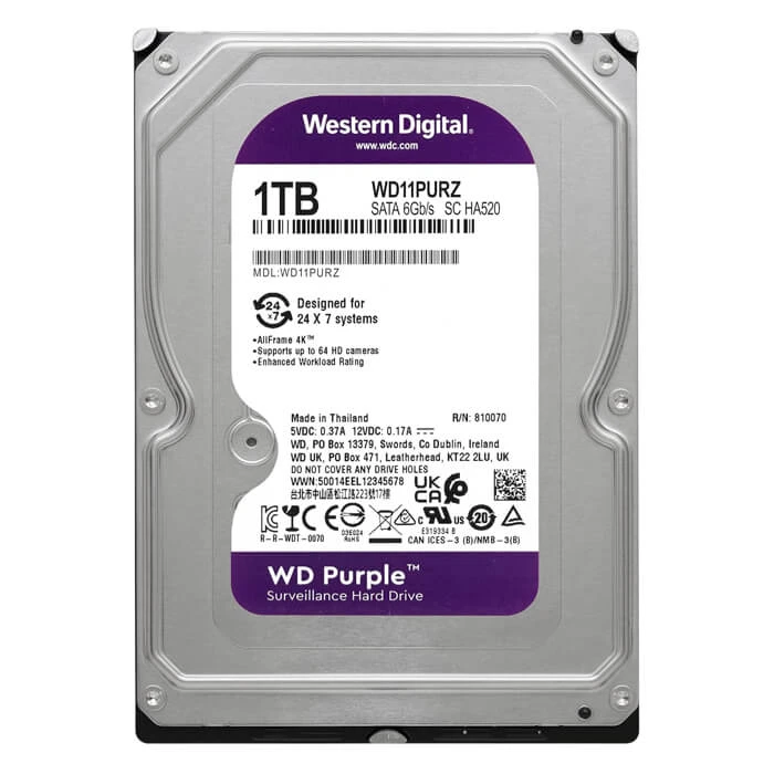 کارایی بینقص هارد دیسک اینترنال وسترن دیجیتال Purple WD11PURZ