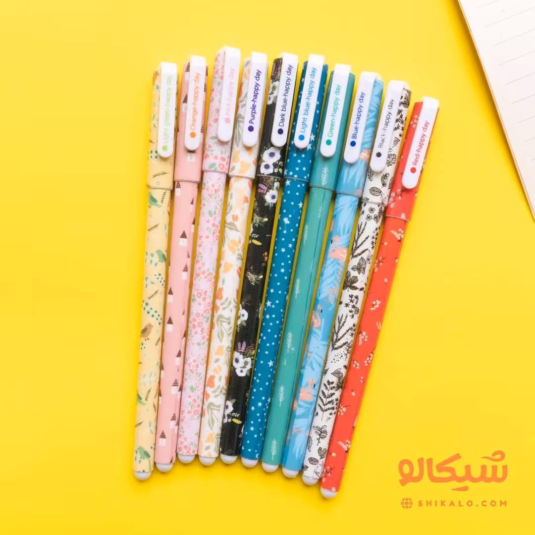 روان نویس هپی دی 10 رنگ گل گلی