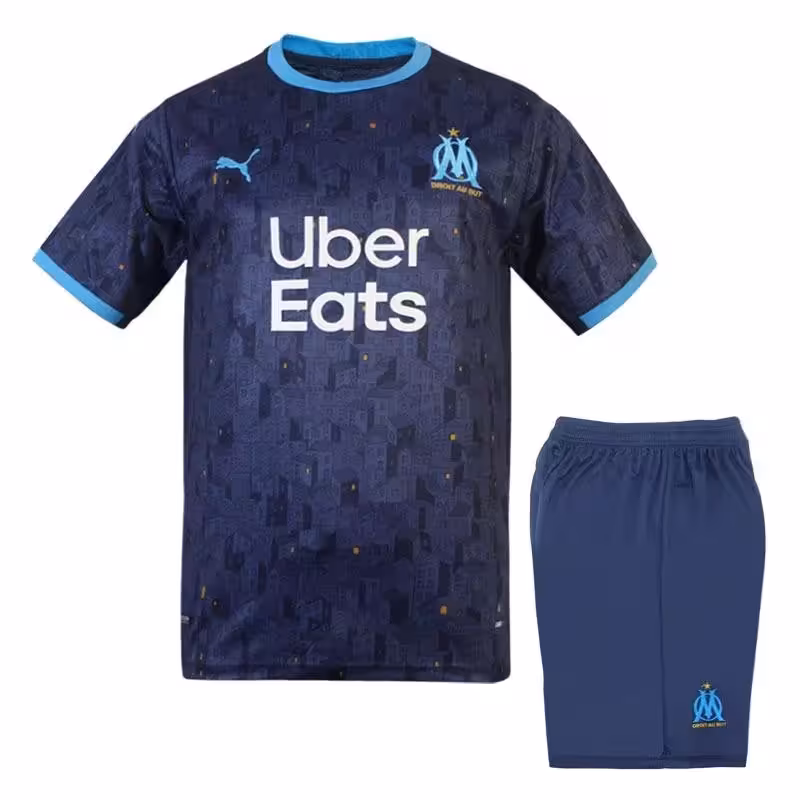 ست پیراهن شورت فوتبال دوم المپیک مارسی پوما کیفیت A  AKS | سرمه ای