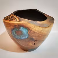 ظرف چوبی روستیک مدل سنگ دریایی