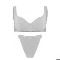 مایو شنا زنانه دوتکه بیکینی فنردار IS مدل  MODA ITALIA003   سفید S