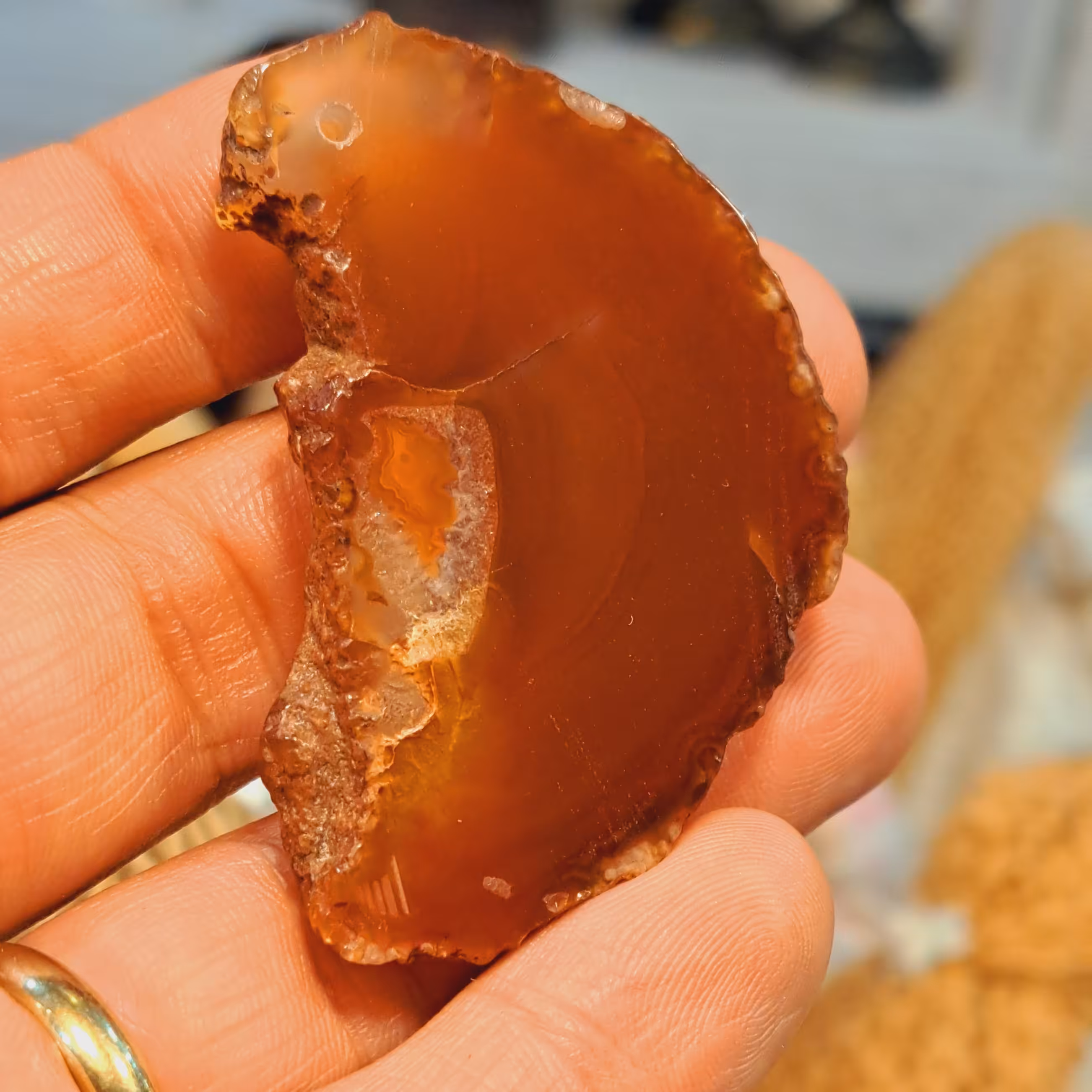 اسلایس عقیق کارنلینA3معدنی نگین عقیق طبیعی عقیق آبدار عقیق مصور  انگشتر عقیق برزیلی سنگ عقیق طبیعی راف عقیق کارنلین سرخ