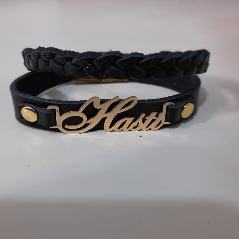 دستبند چرم دست دوز