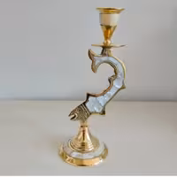 جا شمعی برنز،هندی طرح ماهی