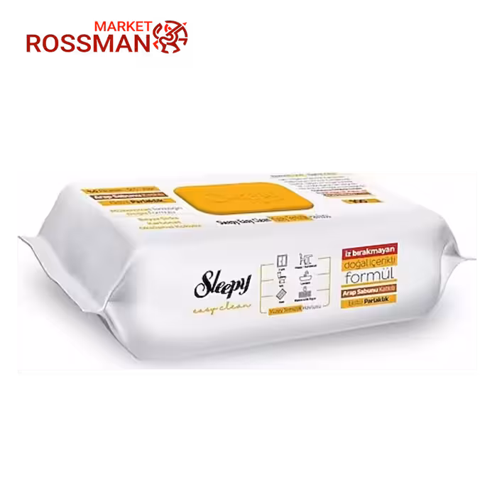 دستمال مرطوب تمیزکننده سطوح اسلیپی Sleepy حاوی صابون عربی بسته ی 100 عددی