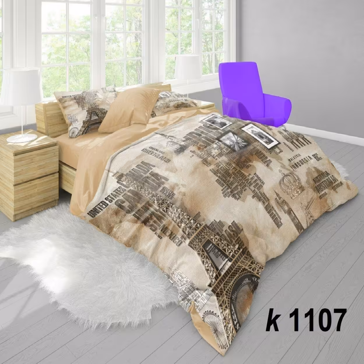 سرویس روتختی ترک إو turkev کد K-1107 دونفره 6 تکه