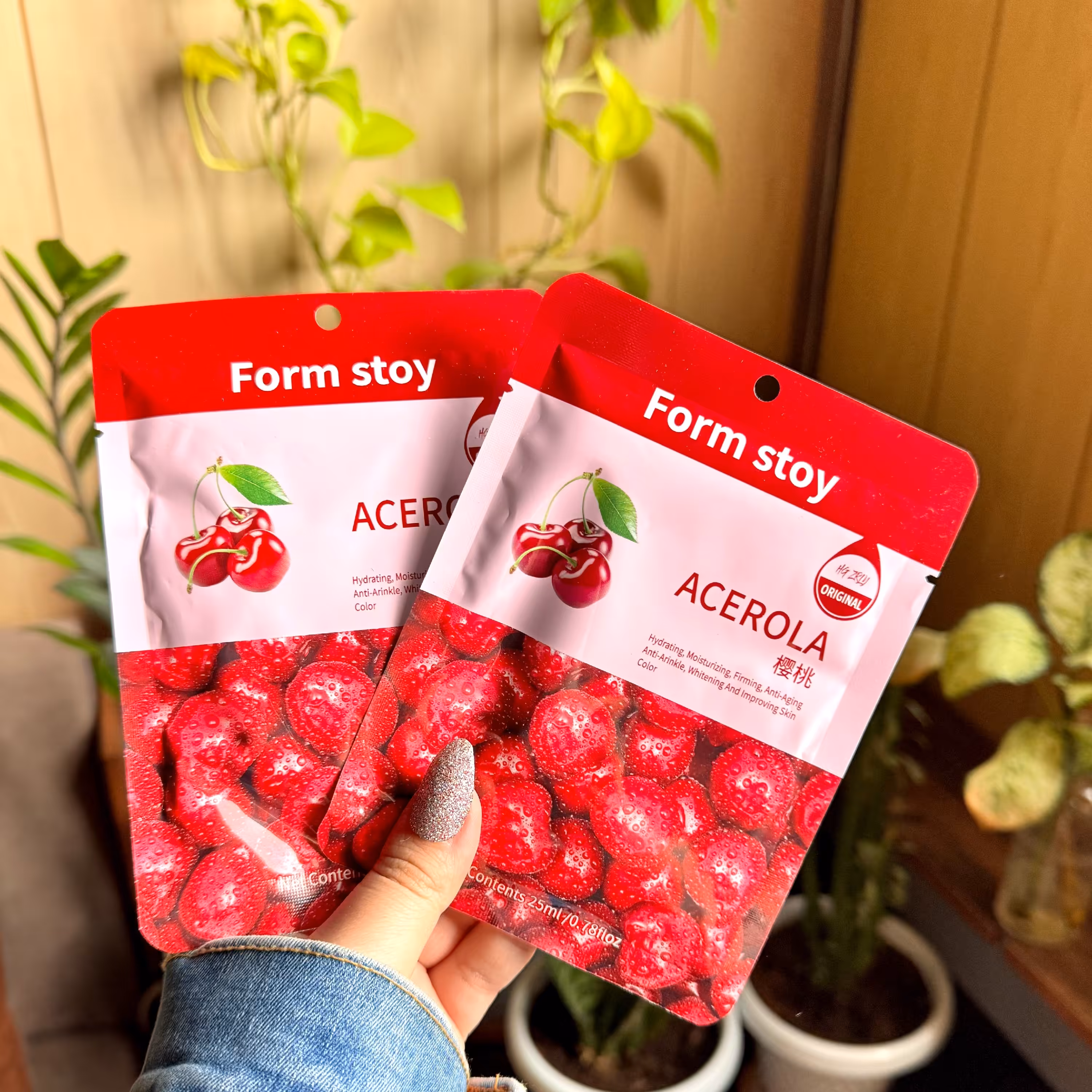 ماسک ورقه ای آلبالو گیلاس ضدلک ضدجوش روشن کنندن لایه بردار خنک کننده پوست سفید کننده آبرسان و مرطوب کننده 