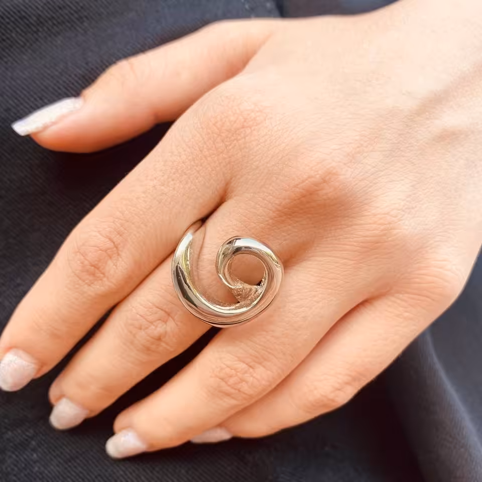 انگشتر مارپیچ برنج فری سایز ضد حساسیت و رنگ ثابت شیک و ترند