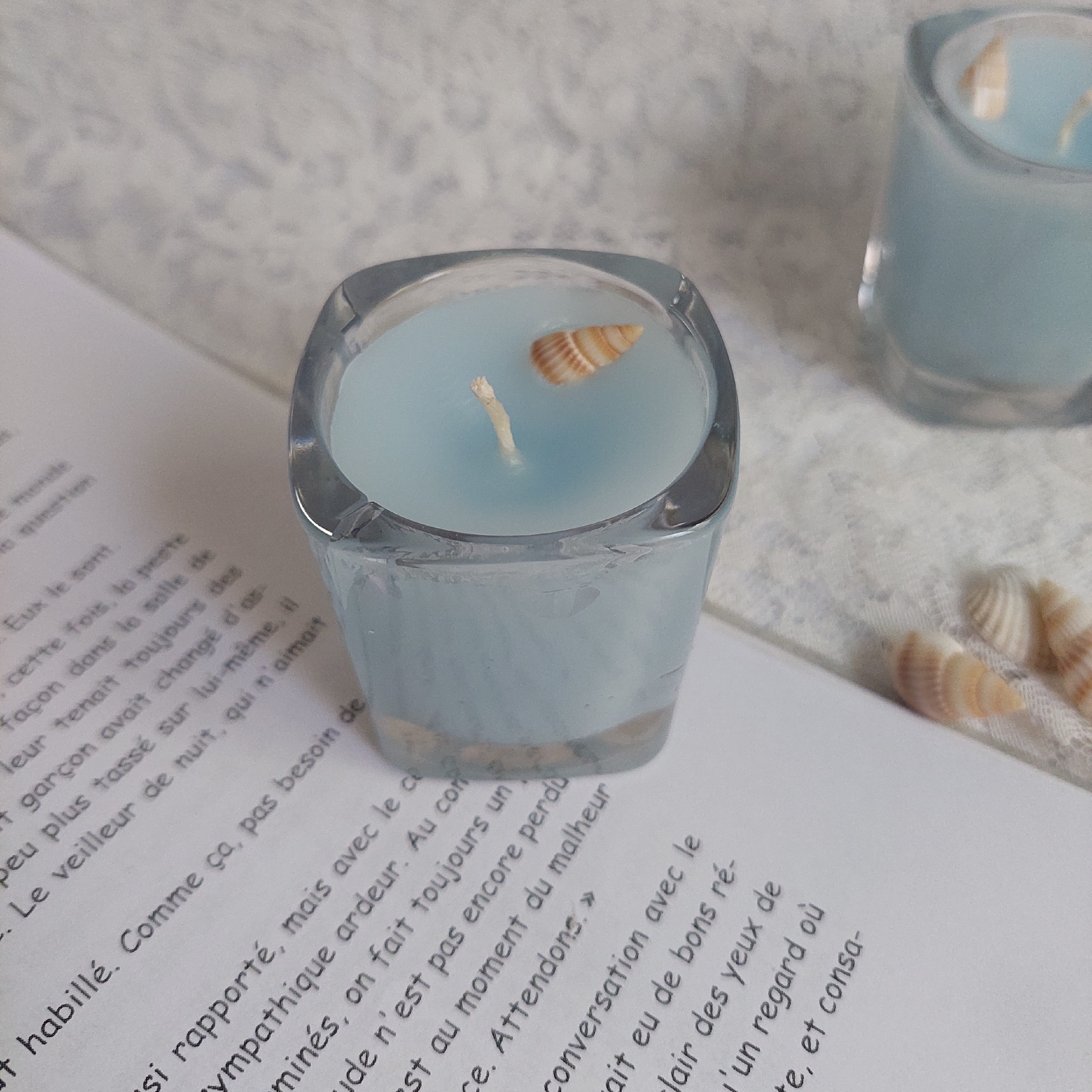 شمع دریای آبی در شات شیشه 5 در 6 سانت 