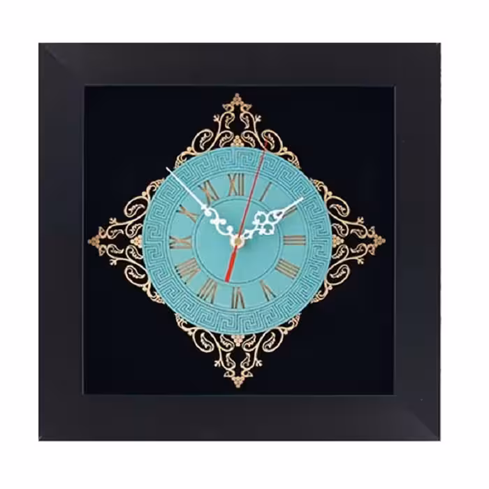 ساعت زیبای تزئینی معرق با چوب کیمیا طرح مجموعه  کد TJ 019