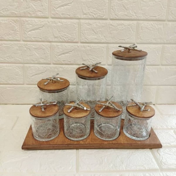 پاسماوری 7 پارچه درب چوبی