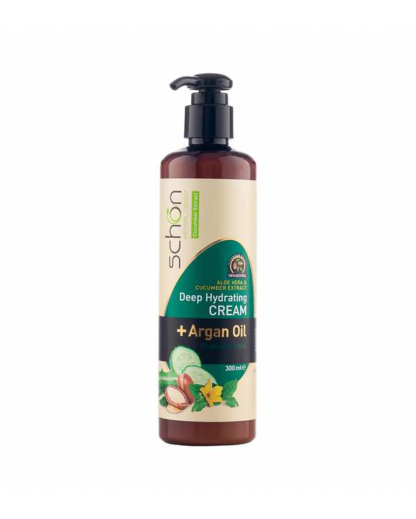 کرم مرطوب کننده پمپی شون Schon حاوی عصاره آلوئه ورا و خیار 300ml