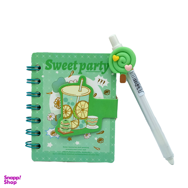 دفترچه یادداشت مدل sweet party به همراه خودکار طرح آبنبات