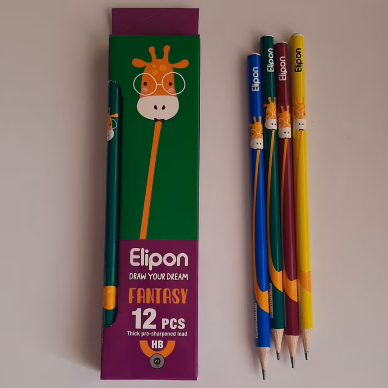 مداد سیاه الیپون طرح زرافه در 4 رنگ زیبا