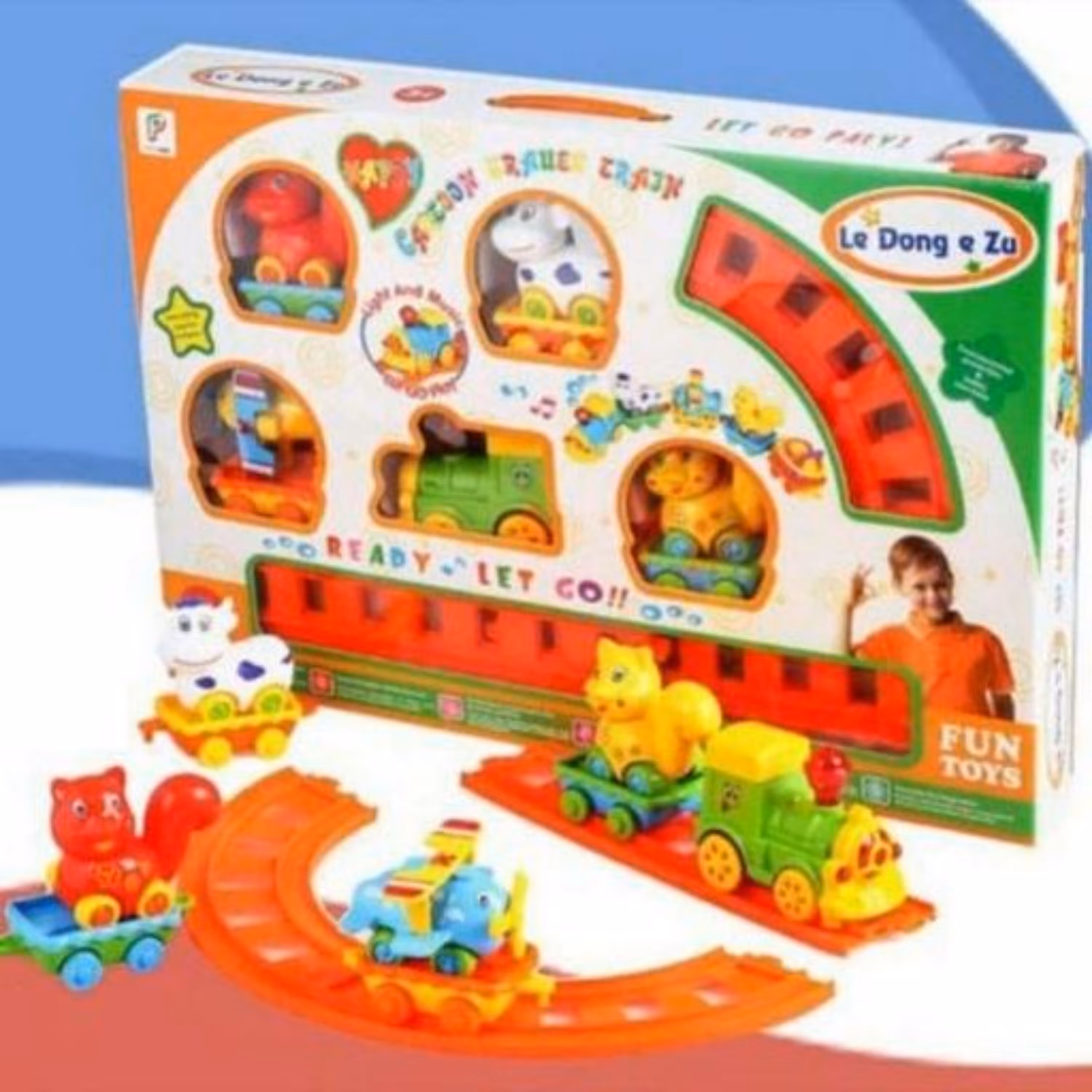  قطار اسباب بازی نشکن موزیکال ریلی حیوانات مناسب کودکان