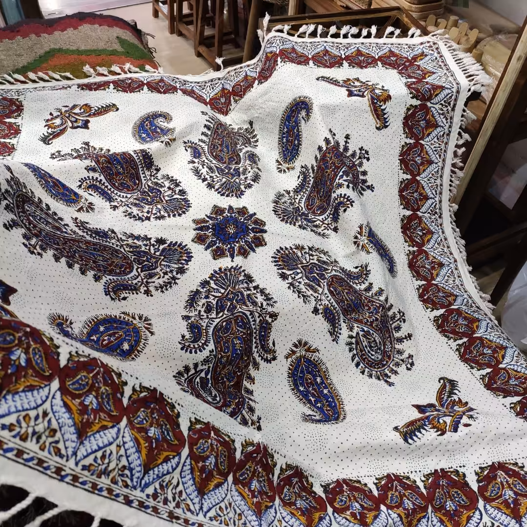 پارچه قلمکار ممتاز سنگ شور ،مربع یک در یک متر