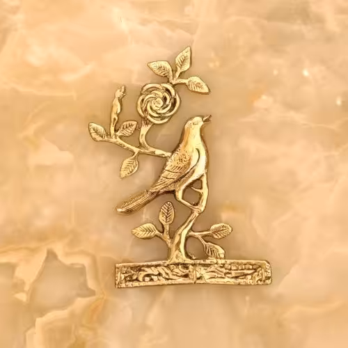 جاکلیدی برنز طرح گل و بلبل تک