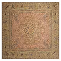 رومیزی ترمه مربع ابریشم  کد TRM94  تار سفید  رنگ یاسی روشن  آستر کرم