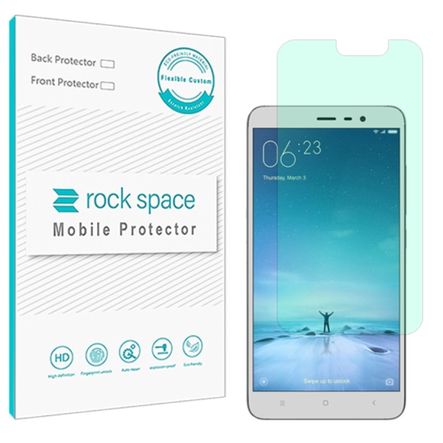گلس  شیائومی Xiaomi Redmi Note3 pro مدل نانو هیدروژل گرین لایت برند راک اسپیس   
