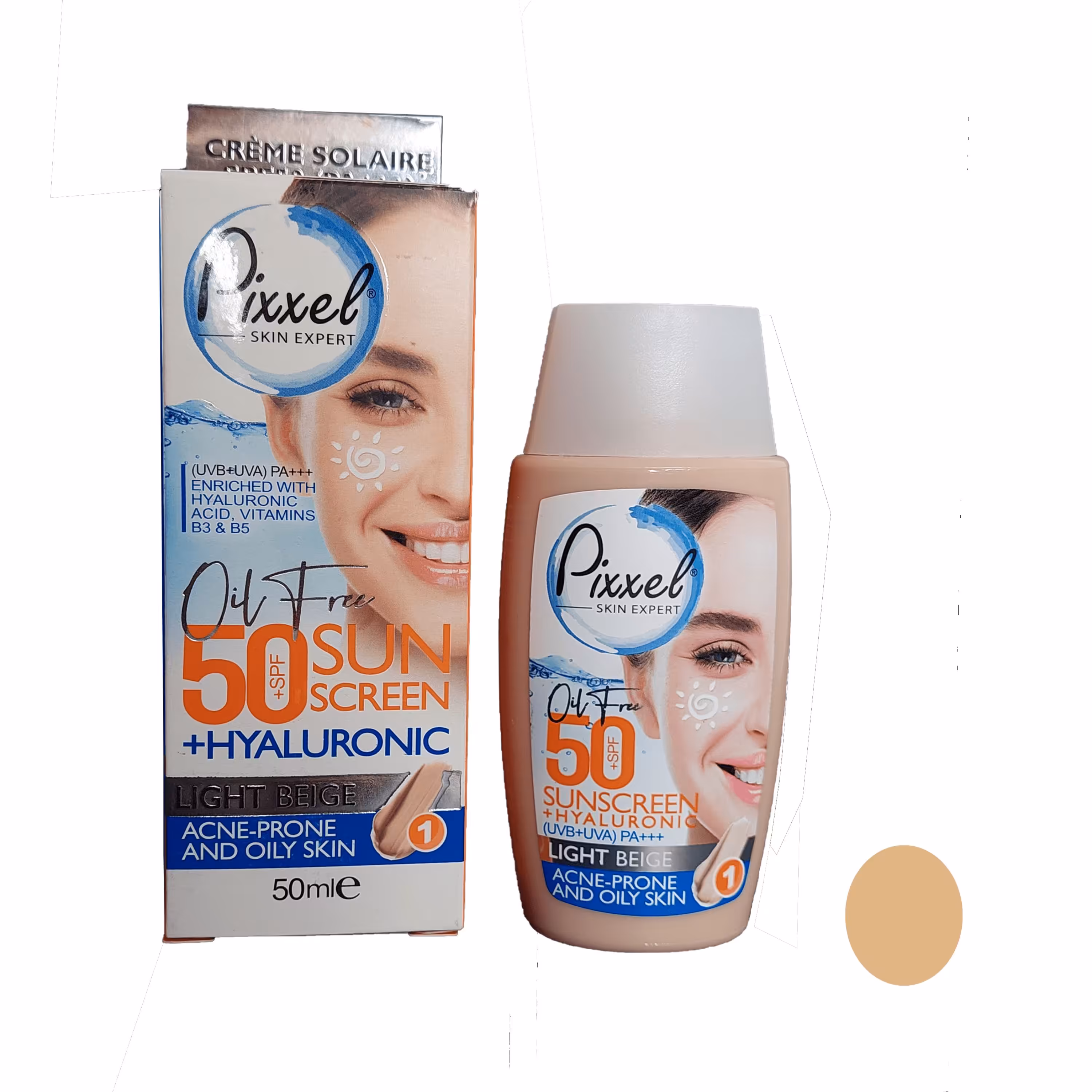 پیکسل -کرم ضد افتاب پوست چرب و جوش دار-بژ روشن