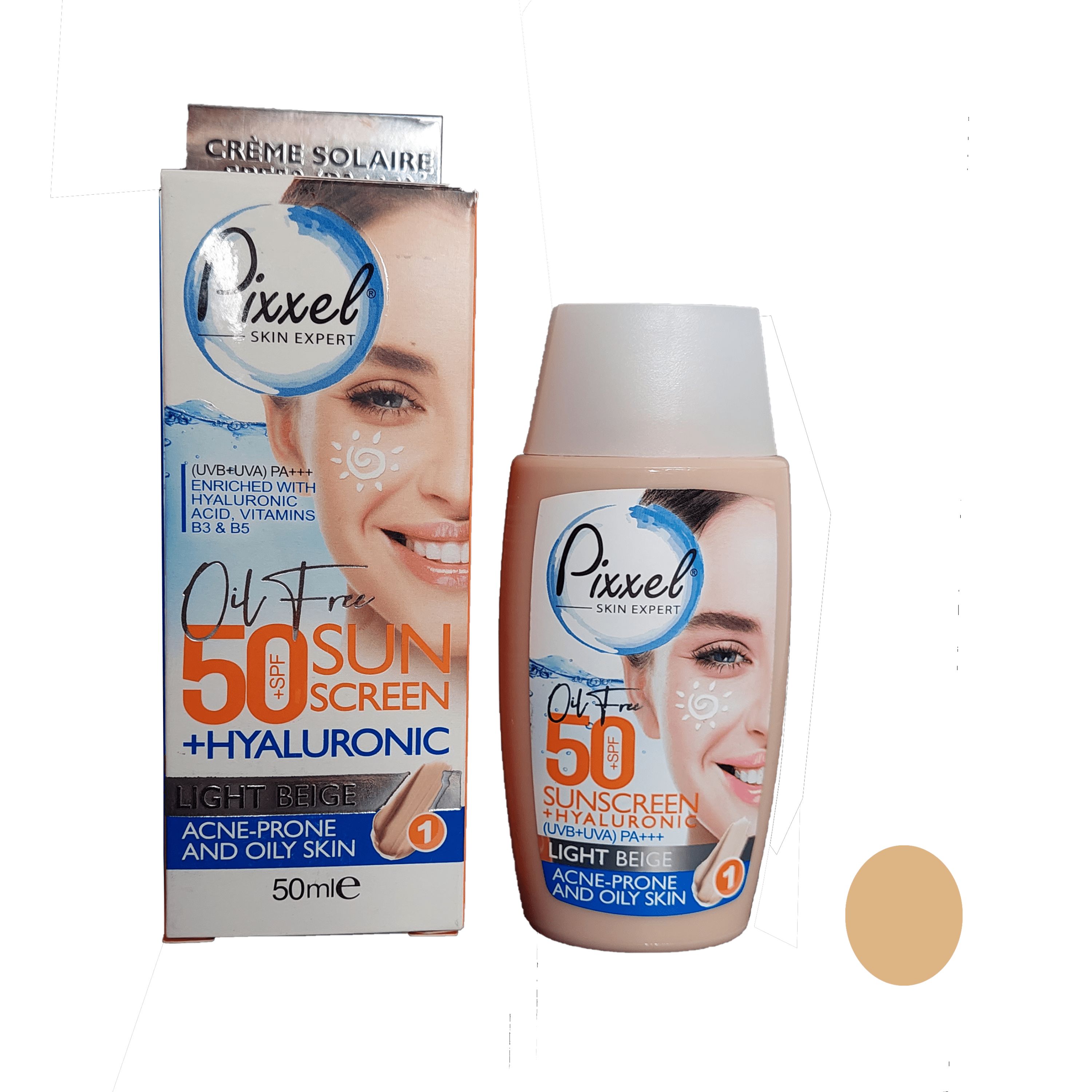 پیکسل -کرم ضد افتاب پوست چرب و جوش دار-بژ روشن