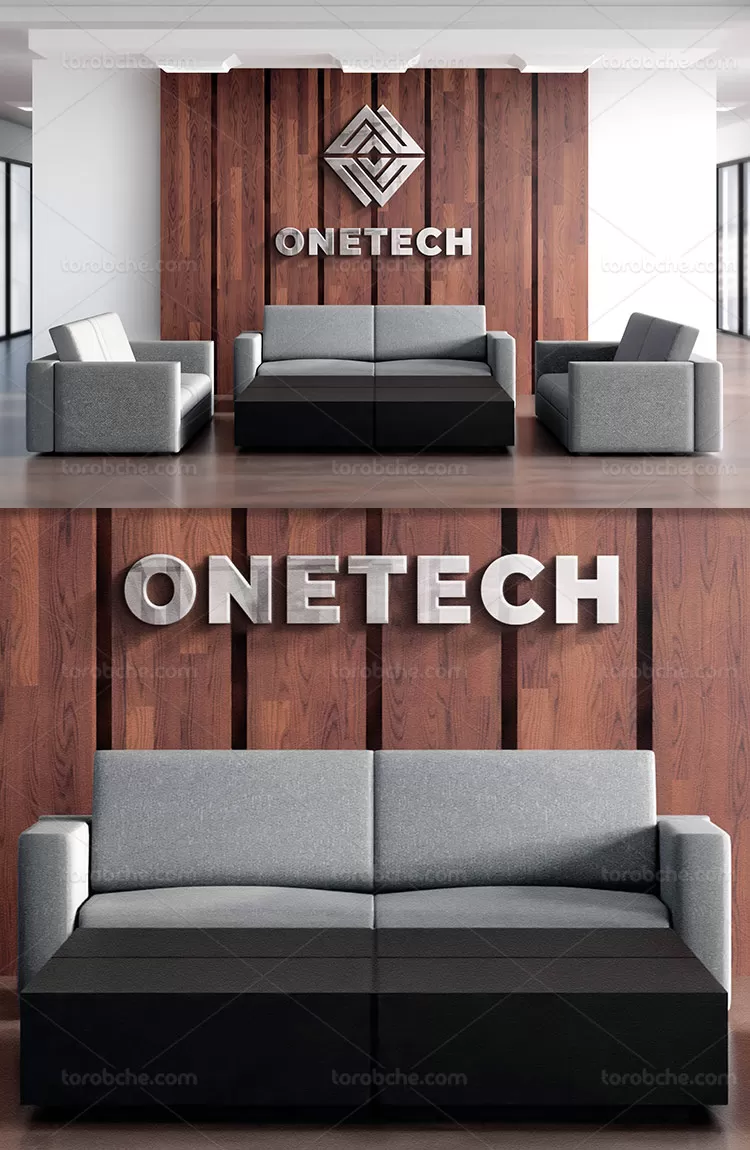 موکاپ لوگو شرکتی دیواری | گرافیک با طعم تربچه