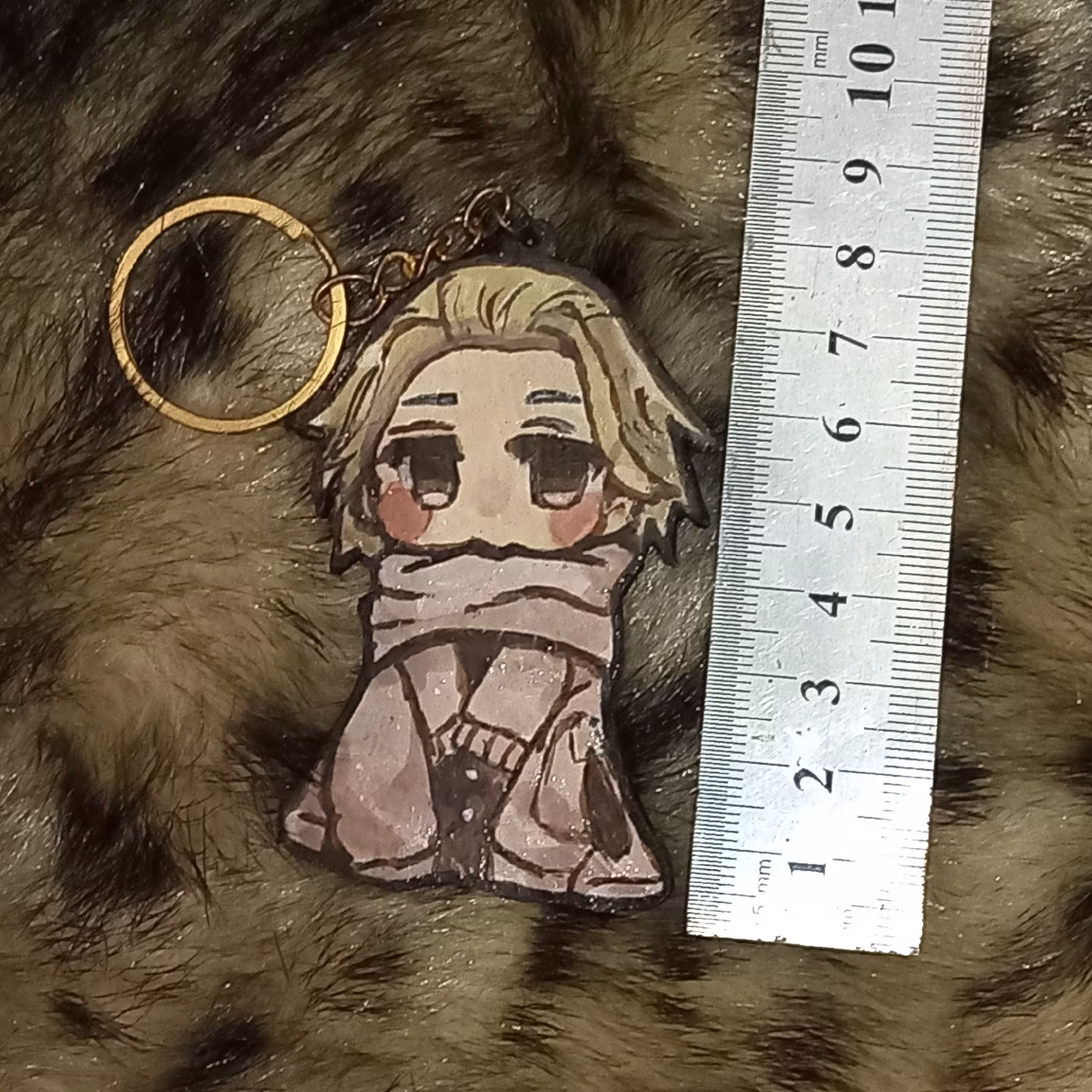 جاکلیدی دو طرفه انیمه ای کاملا چوبی با ابعاد 4 در 8 سانتی متر