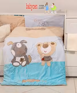 سرویس خواب 3تکه نوزادی پلی گرو Playgro Baby Bed Set Blue Bear Dog