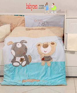 سرویس خواب 3تکه نوزادی پلی گرو Playgro Baby Bed Set Blue Bear Dog