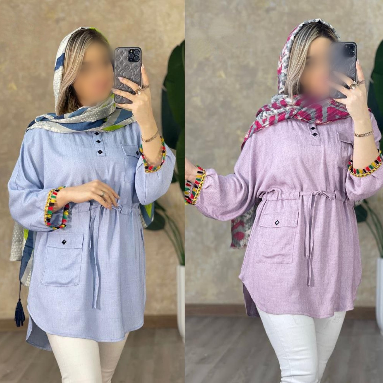 تونیک مانتویی مدل رخساره جنس لنین فری سایز 36تا44