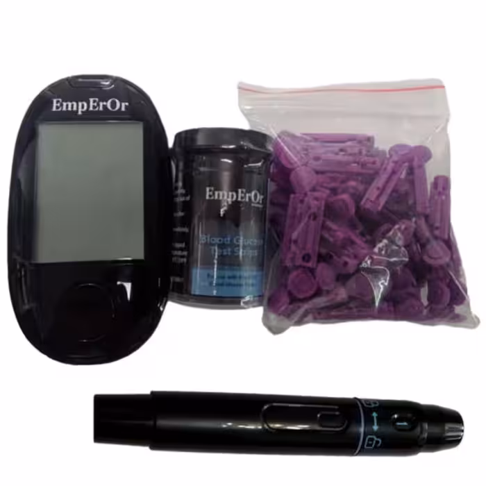 دستگاه تست قند خون (دیابت) امپرور EmpEror  همراه 50 عدد نوار قند تاریخ جدید