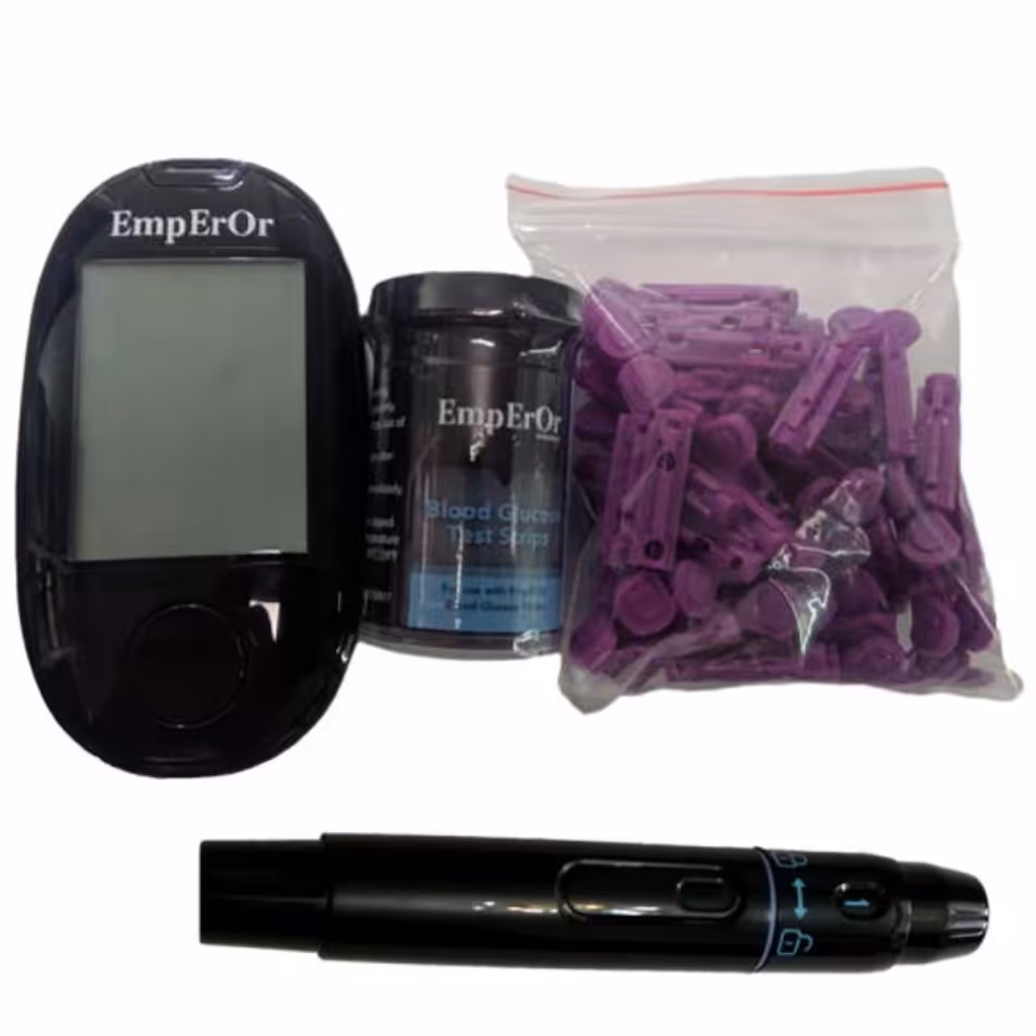 دستگاه تست قند خون (دیابت) امپرور EmpEror  همراه 50 عدد نوار قند تاریخ جدید