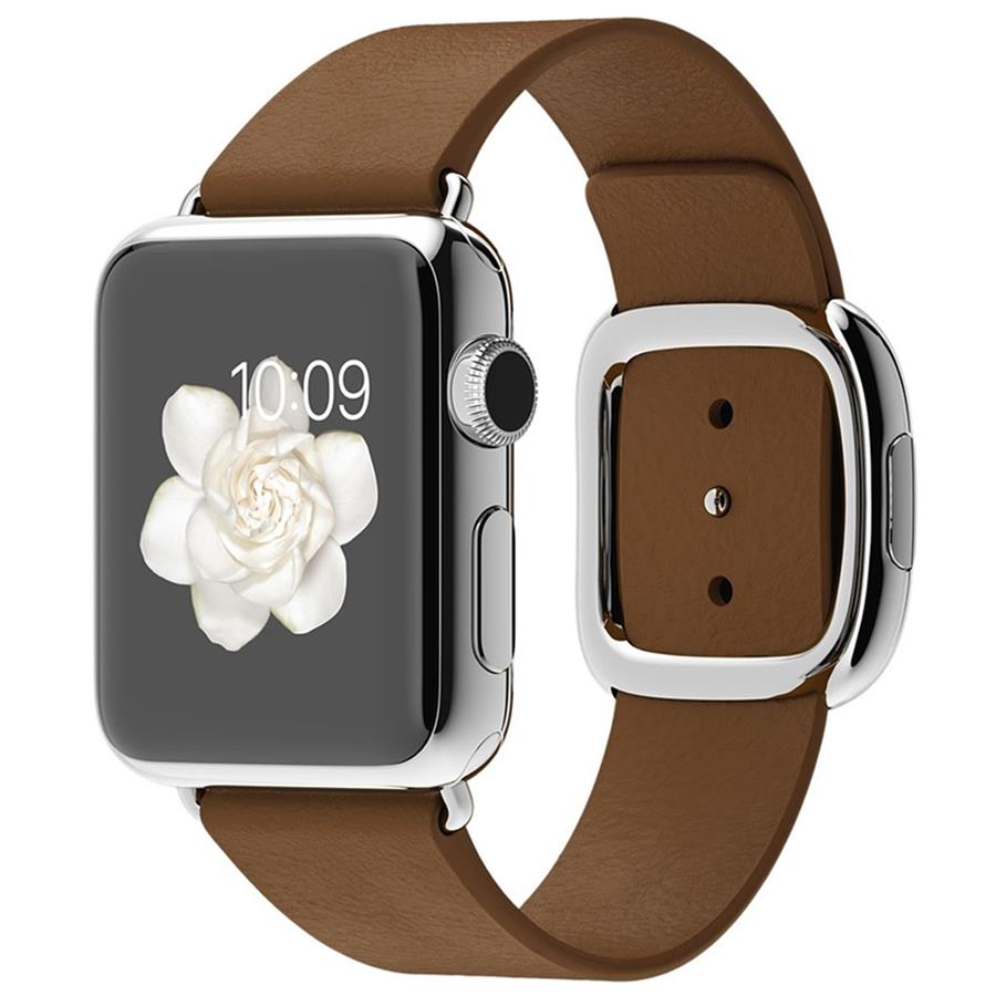ساعت مچی هوشمند اپل واچ مدل 38mm Stainless Steel Case with Brown Modern Buckle
