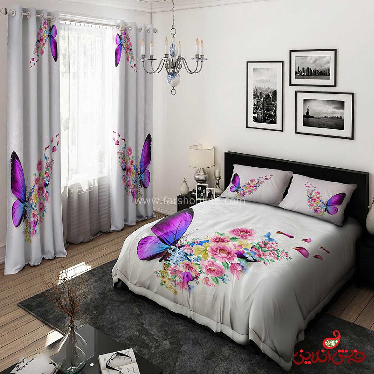 روتختی پروانه و گل کد 15051