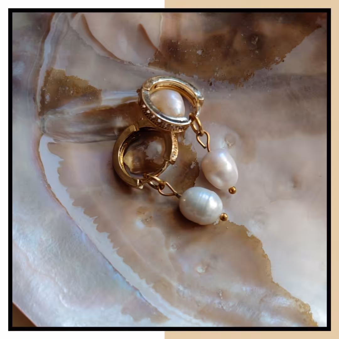 گوشواره آویز مروارید پرورشی اصل درجه یک با ارسال رایگان ( یاقوت گالری)