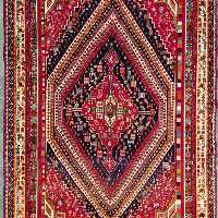 فرش دستباف شیراز طرح لچک و ترنج نقشه وزیر مخصوص  