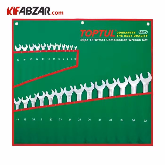 ست آچار یکسر تخت یکسر رینگی 26 عددی تاپ تول  مدل GAAA2604